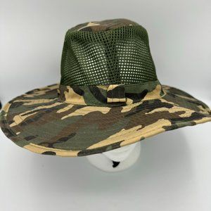 Light Camo Outback Safari Bucket Flap w/Mesh Boonie Hat Snap Up Sides